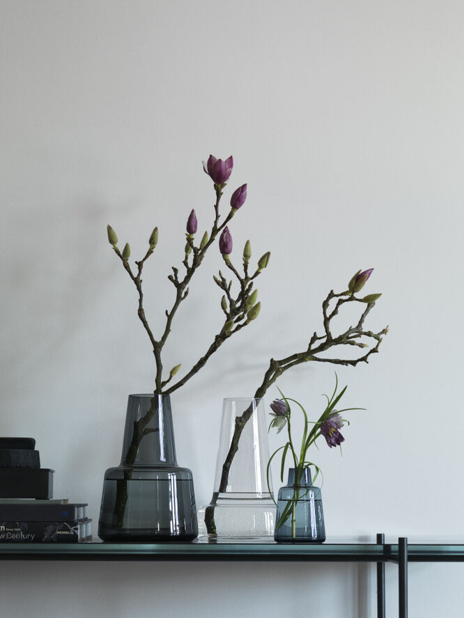 Flora Vase mellem hals smoke H24