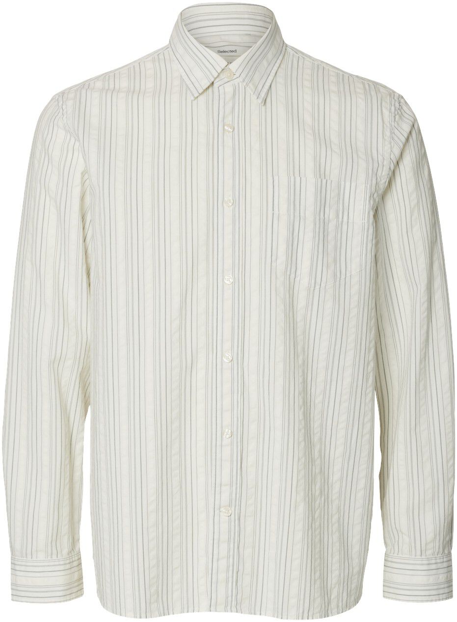 Slhregfreddie Mix Seersucker Ls Shirt