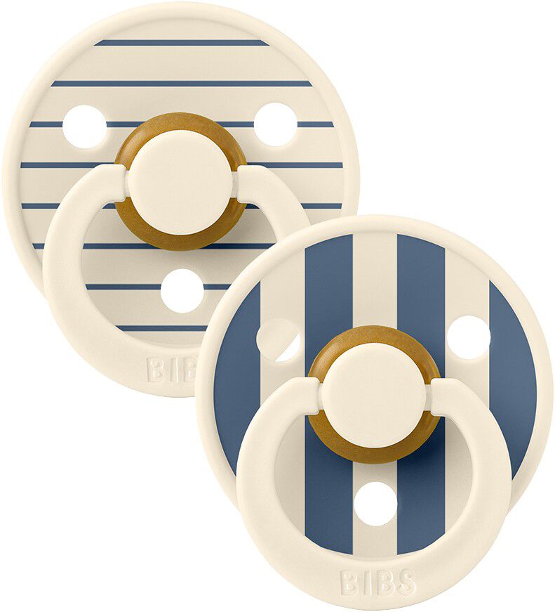 BIBS Pacifier Studio Colour 2 PACK Pin Latex Size 1 Ivory St