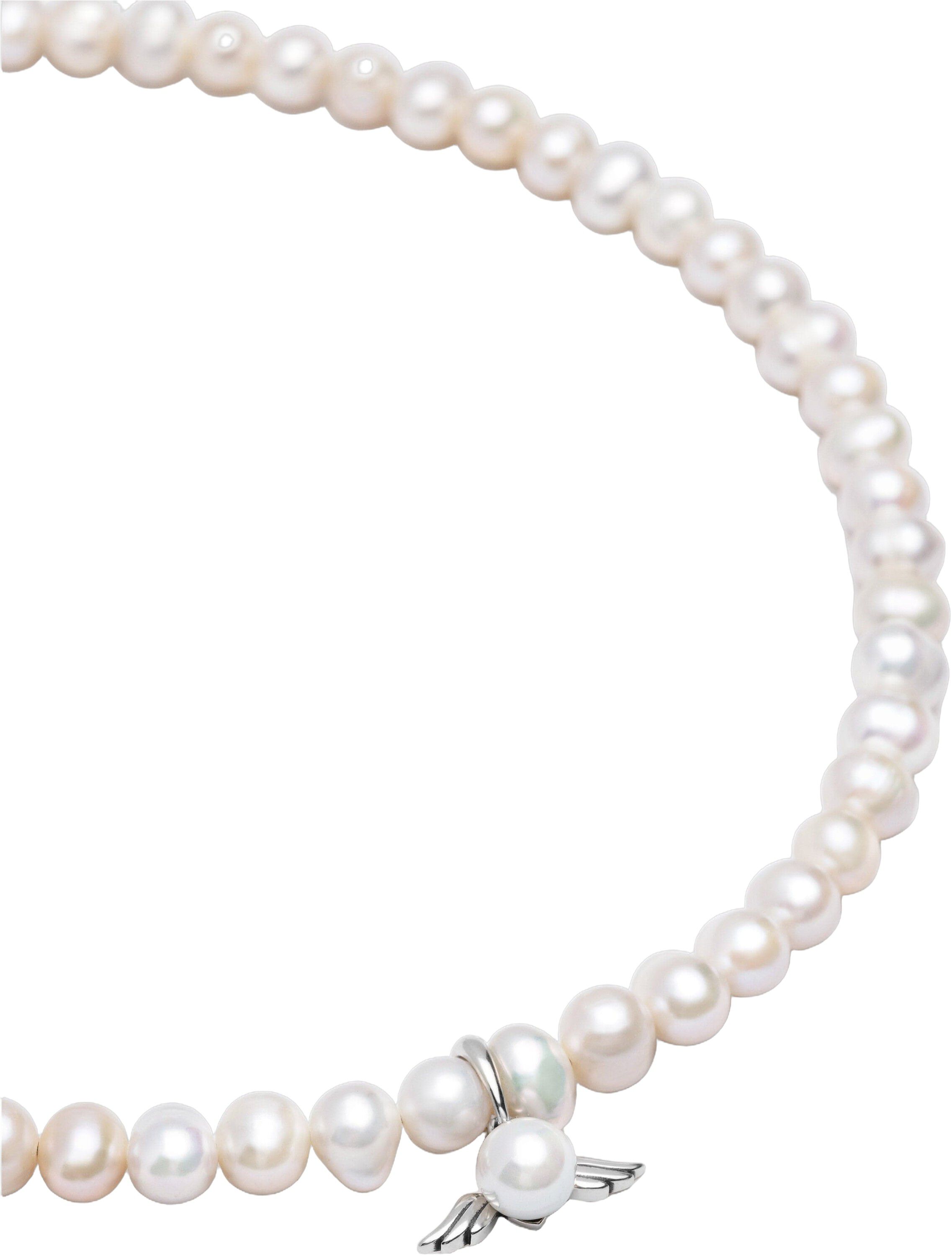 Women's Pearl Choker with Angel Wing Pendant