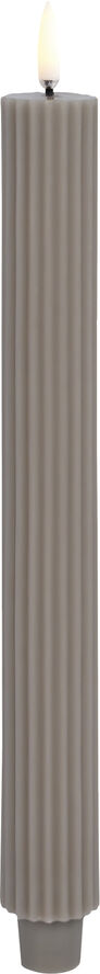 LED taper candle grooved, Sandstone, smooth, 2-pack, 3,2x25,