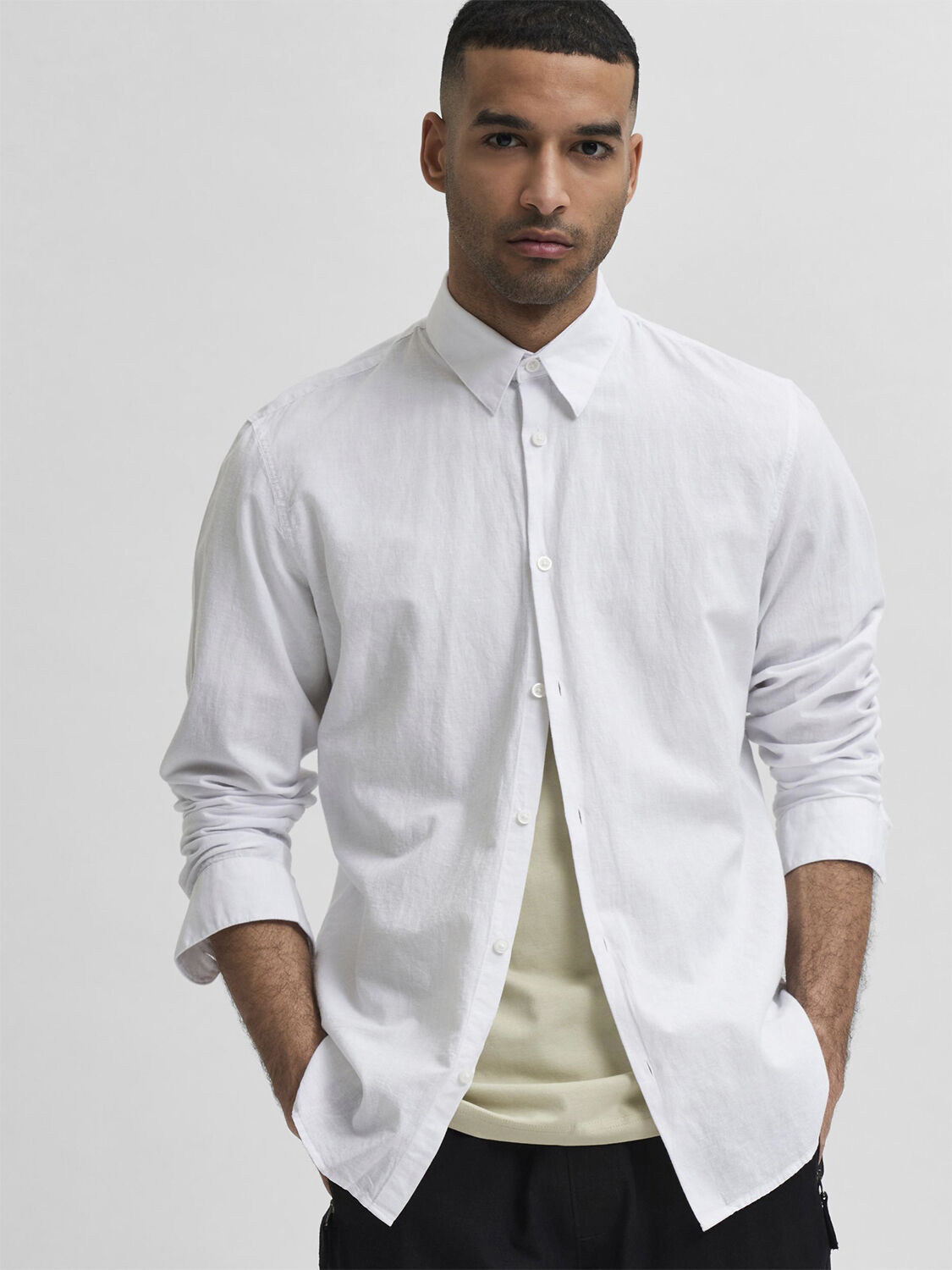 SLHSLIMNEW-LINEN SHIRT LS CLASSIC W