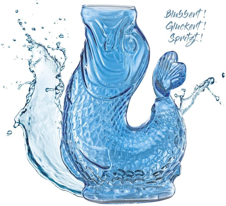 Vandkaraffel fisk, blå, glas, NEMO