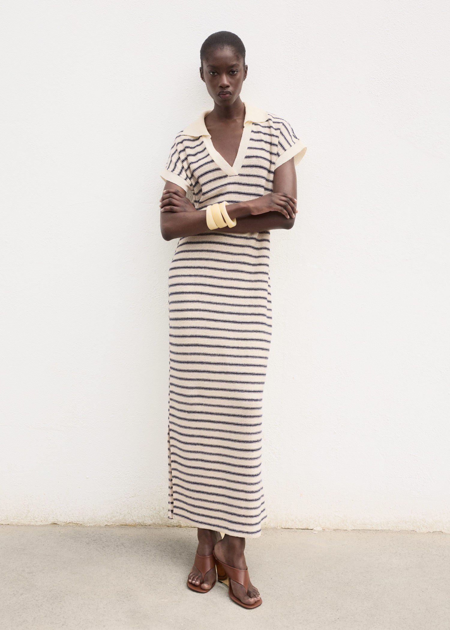 Long striped knitted dress
