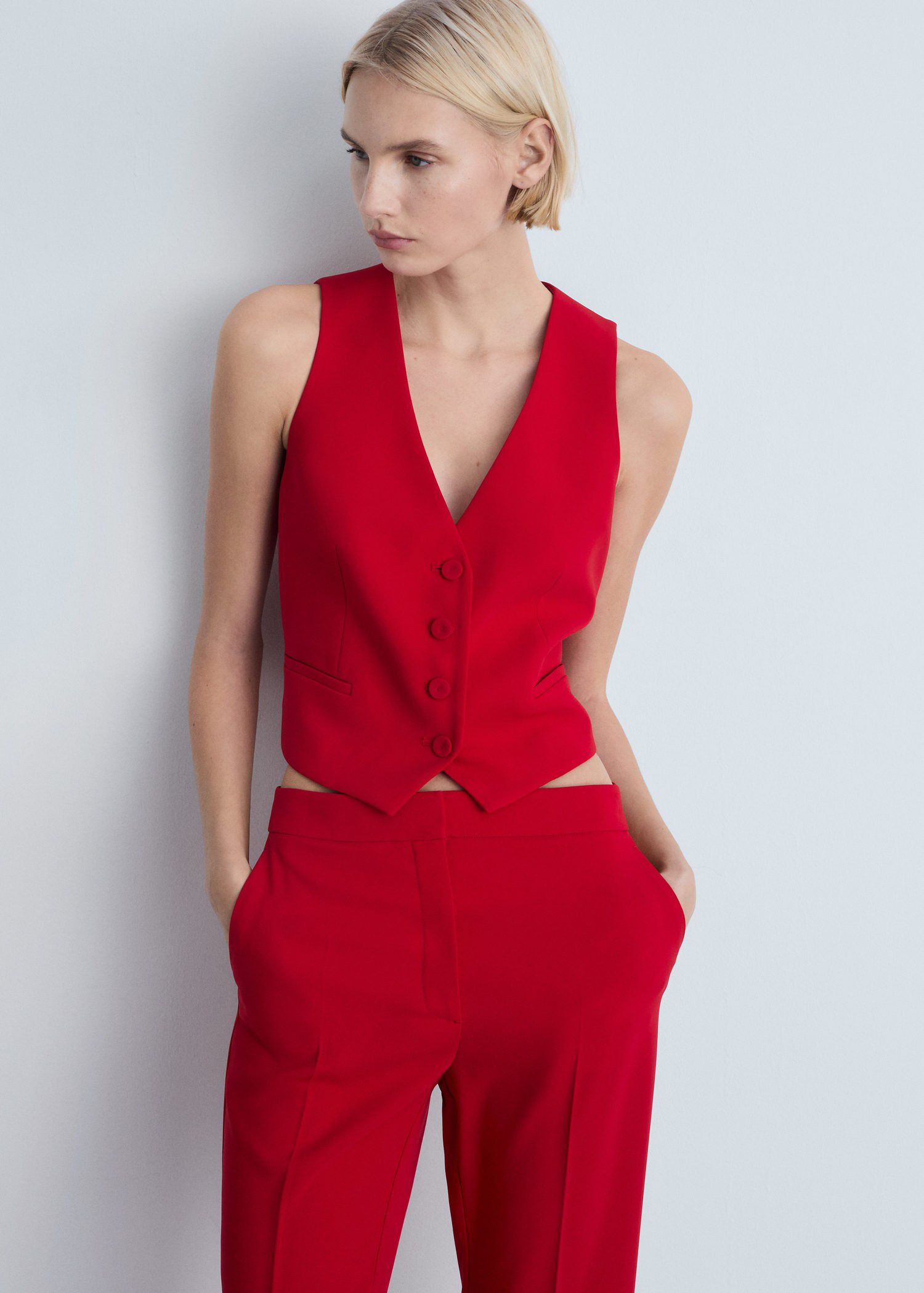 Suit waistcoat with buttons