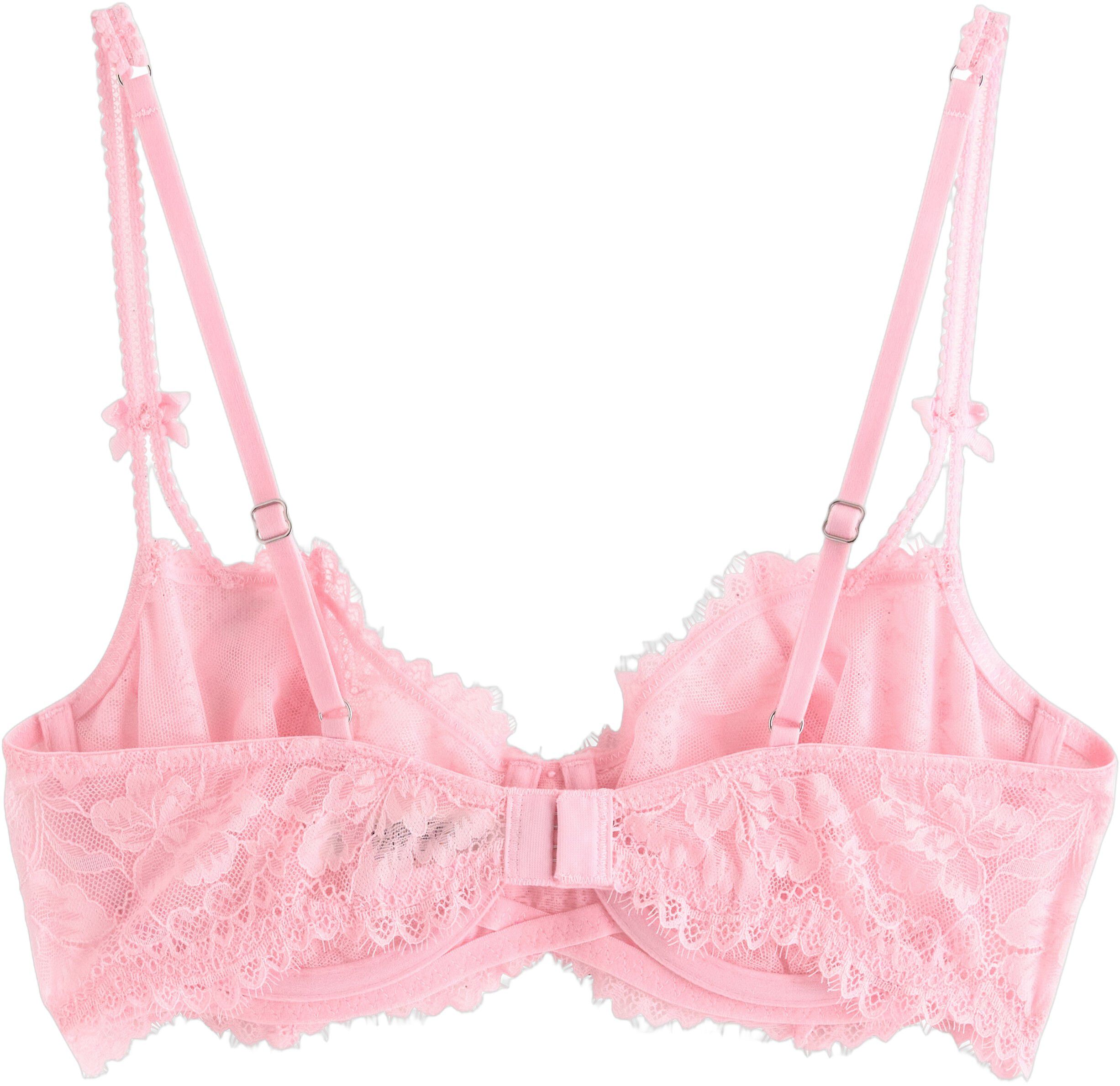 Unpadded wire bra in sheer lace and