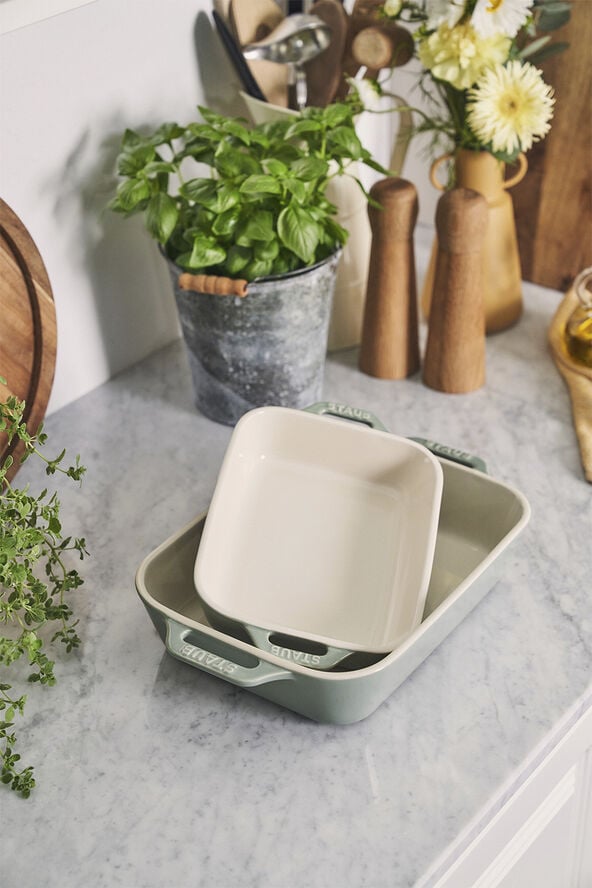 Ceramique Ugnsform set 2 Eukalyptus rekt