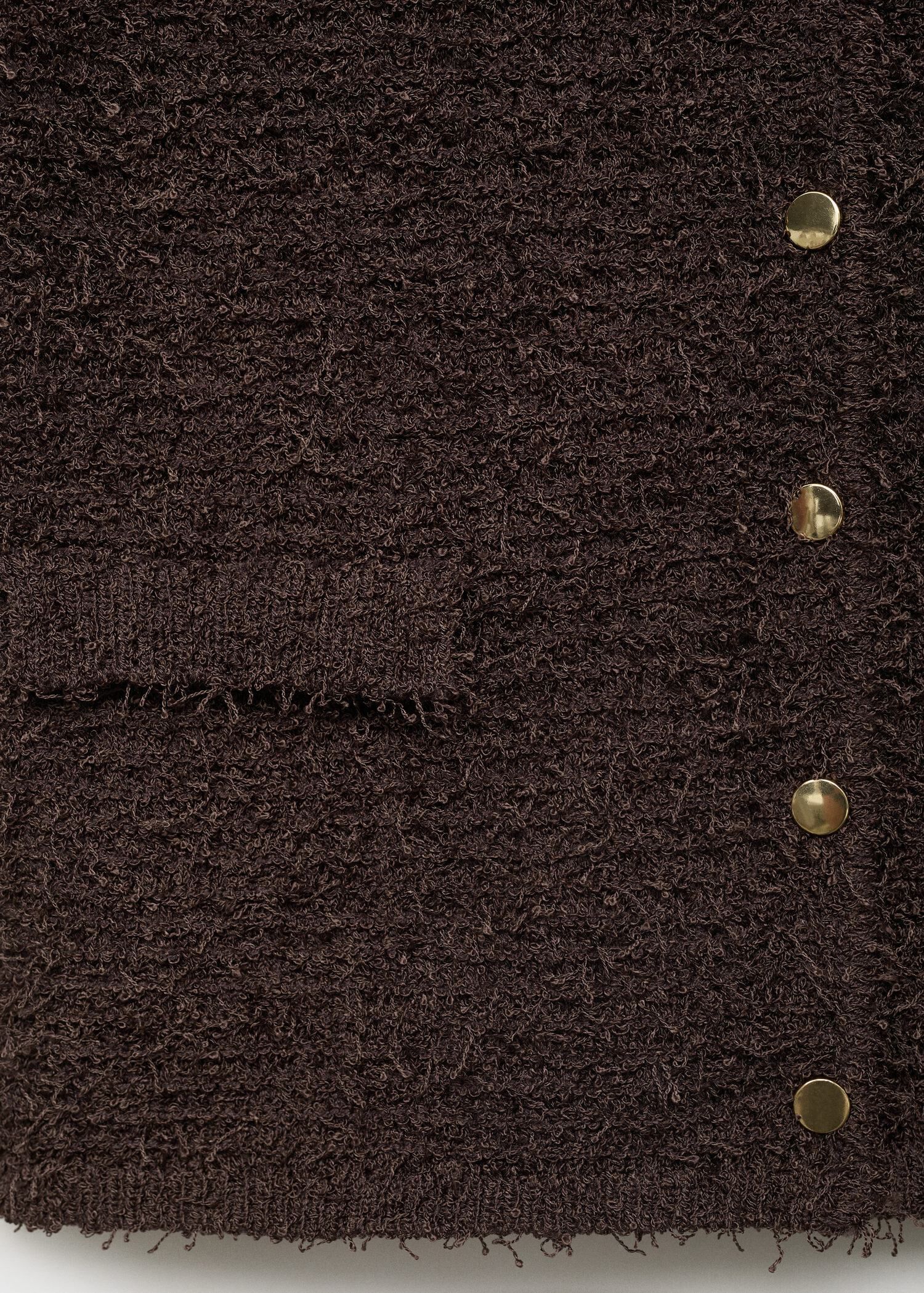 Short-sleeved boucl&eacute; cardigan