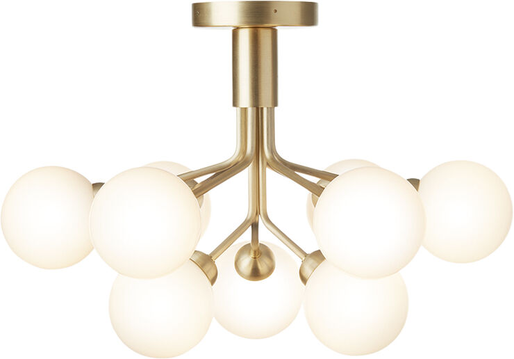 Apiales 9 Ceiling, brushed brass / opal