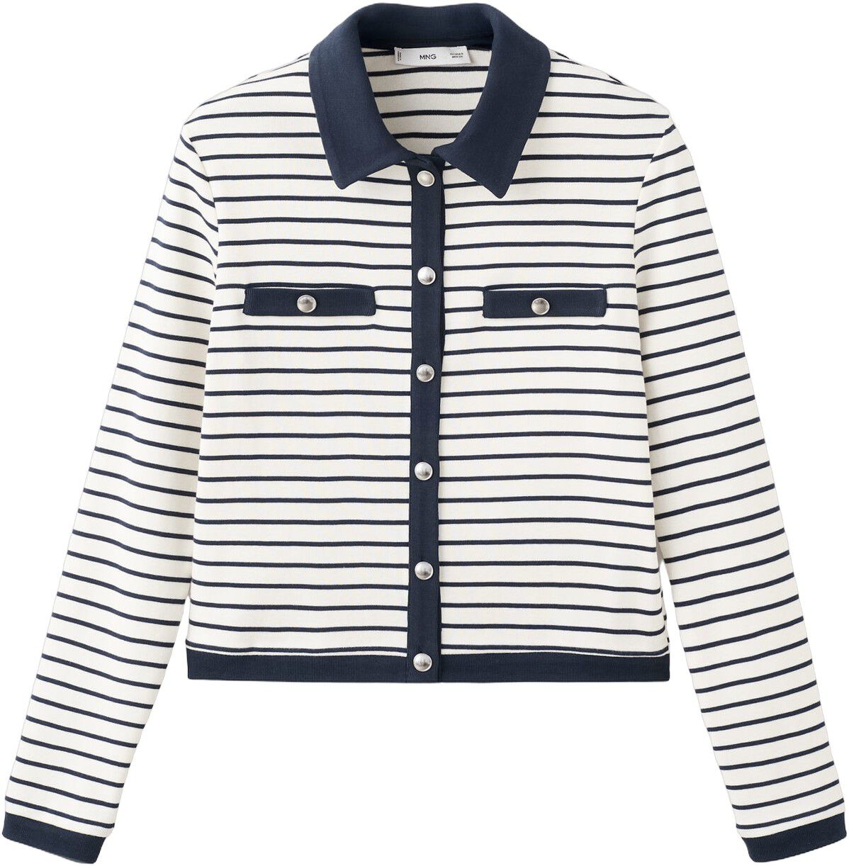 Striped cardigan with jewel buttons