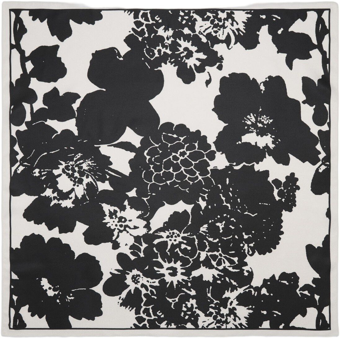 Floral-print satin scarf