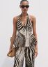 Zebra print linen vest