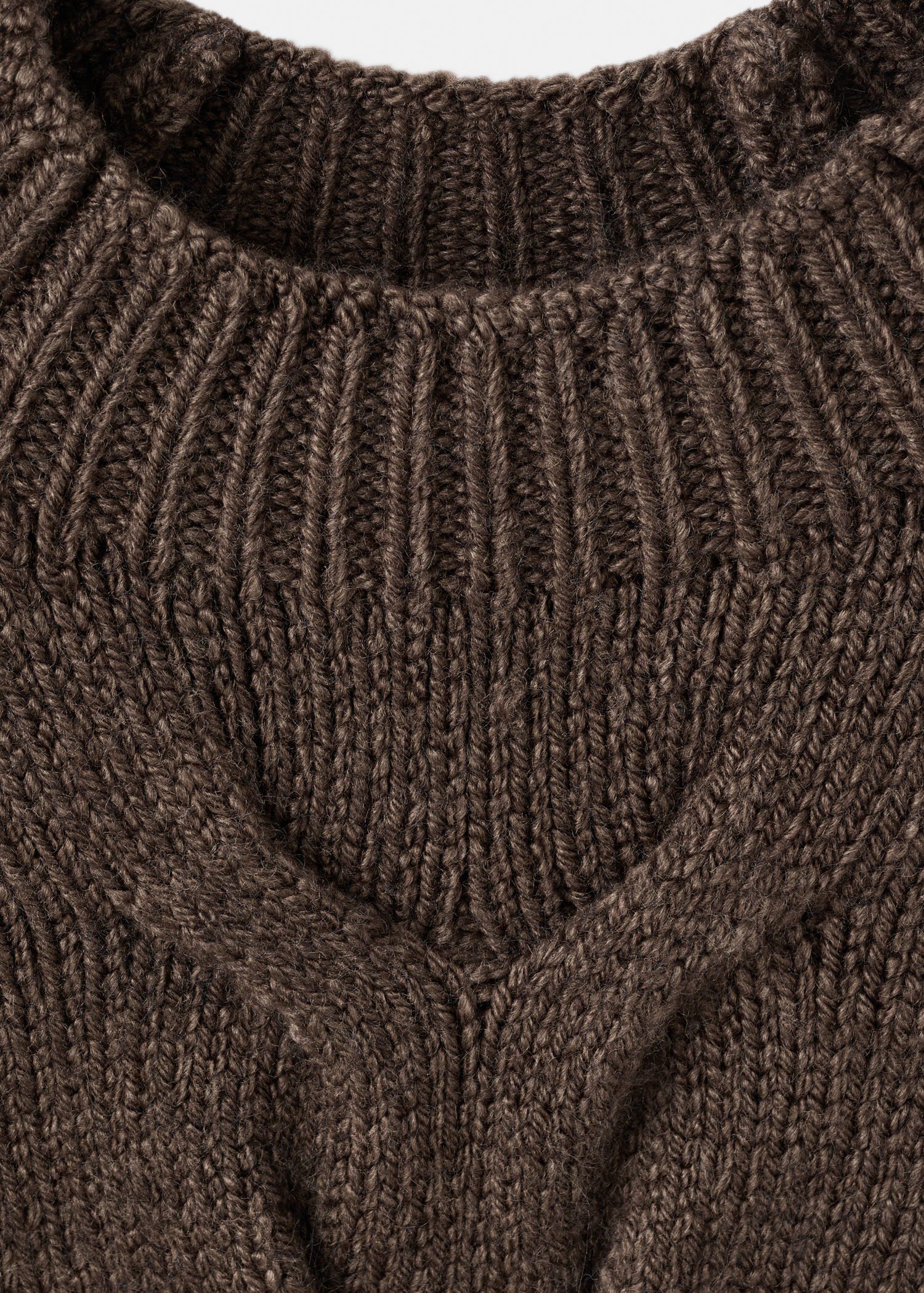 Braided sweater with perkins neck