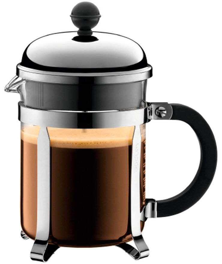 Fransk Press-Kaffebryggare, 4 koppar, 0.5 l, 17 oz, rostfritt stål