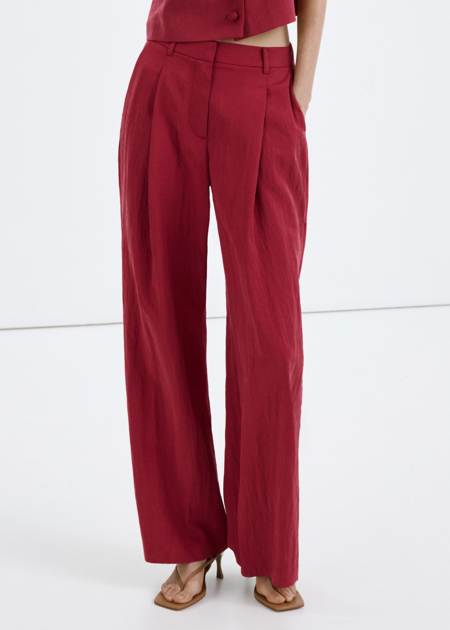 Mid-rise lyocell trousers