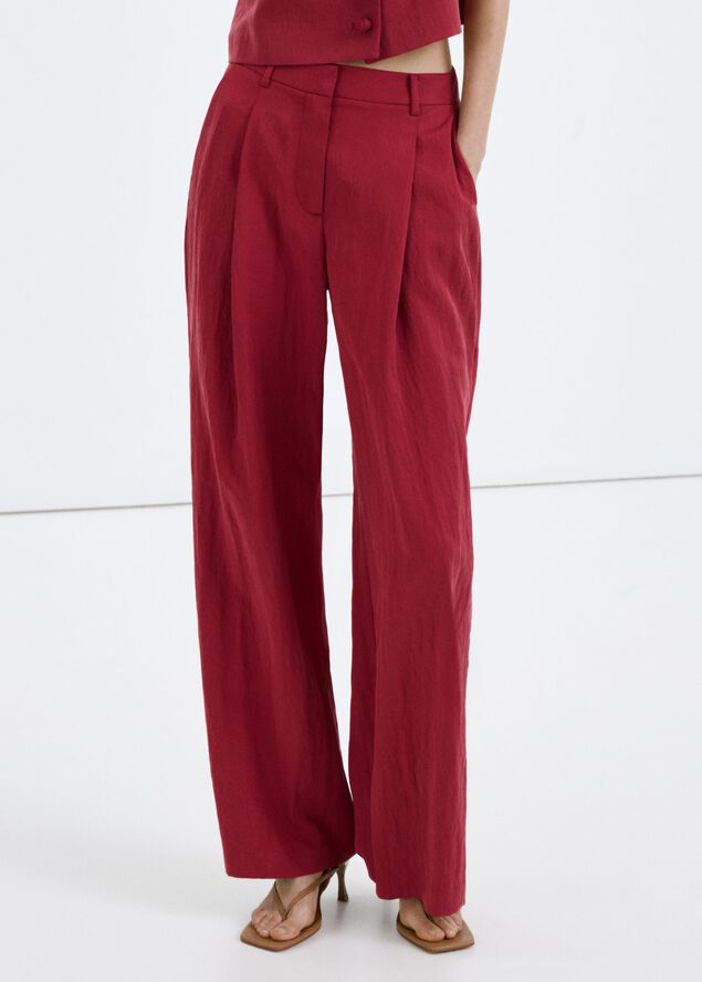 Mid-rise lyocell trousers