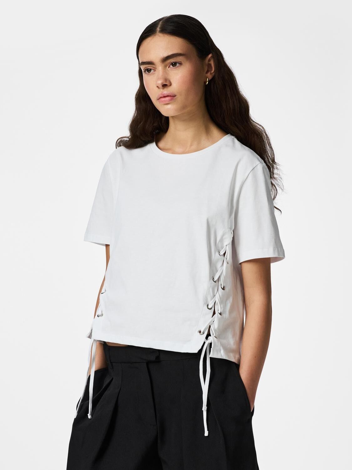 Pcfenja Ss Tie Detail T-Shirt Jsr D2D Pp