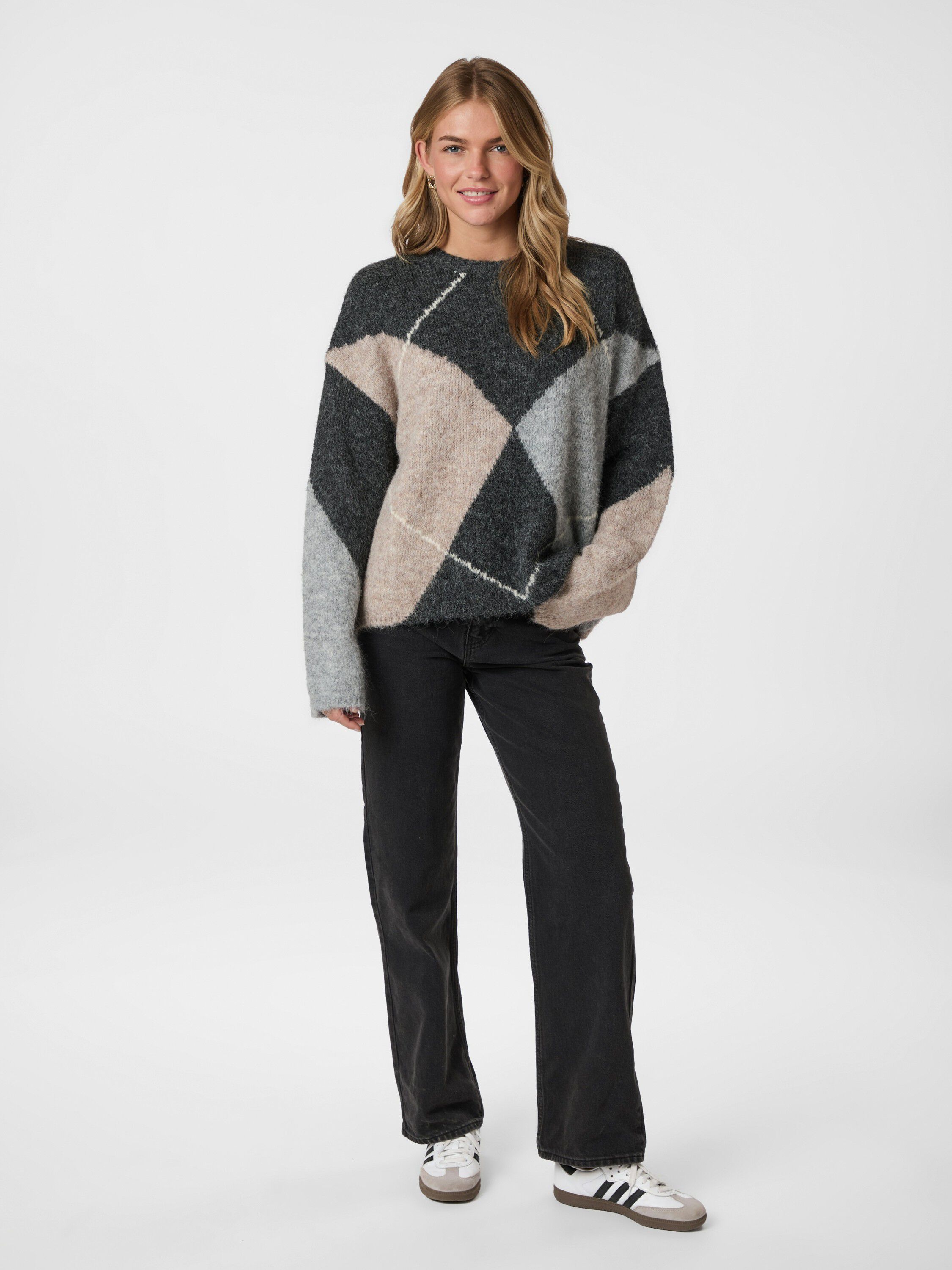 Inga Check Fluff Knit Blouse