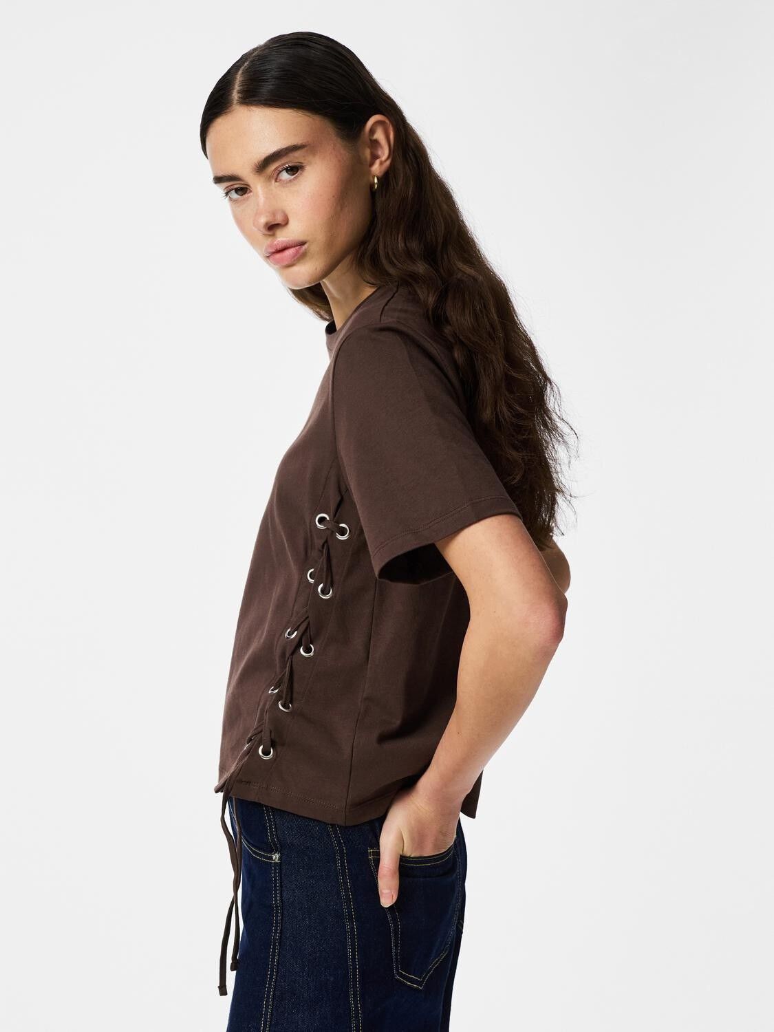 PCFENJA SS TIE DETAIL T-SHIRT JSR D