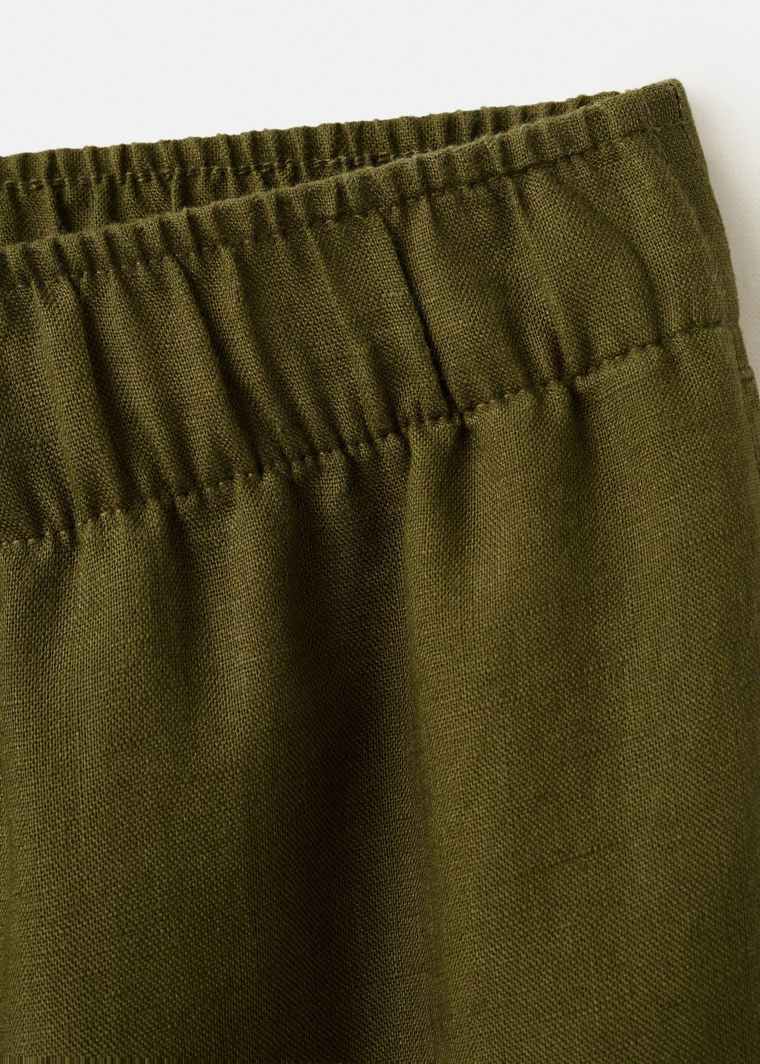 Straight linen-blend trousers