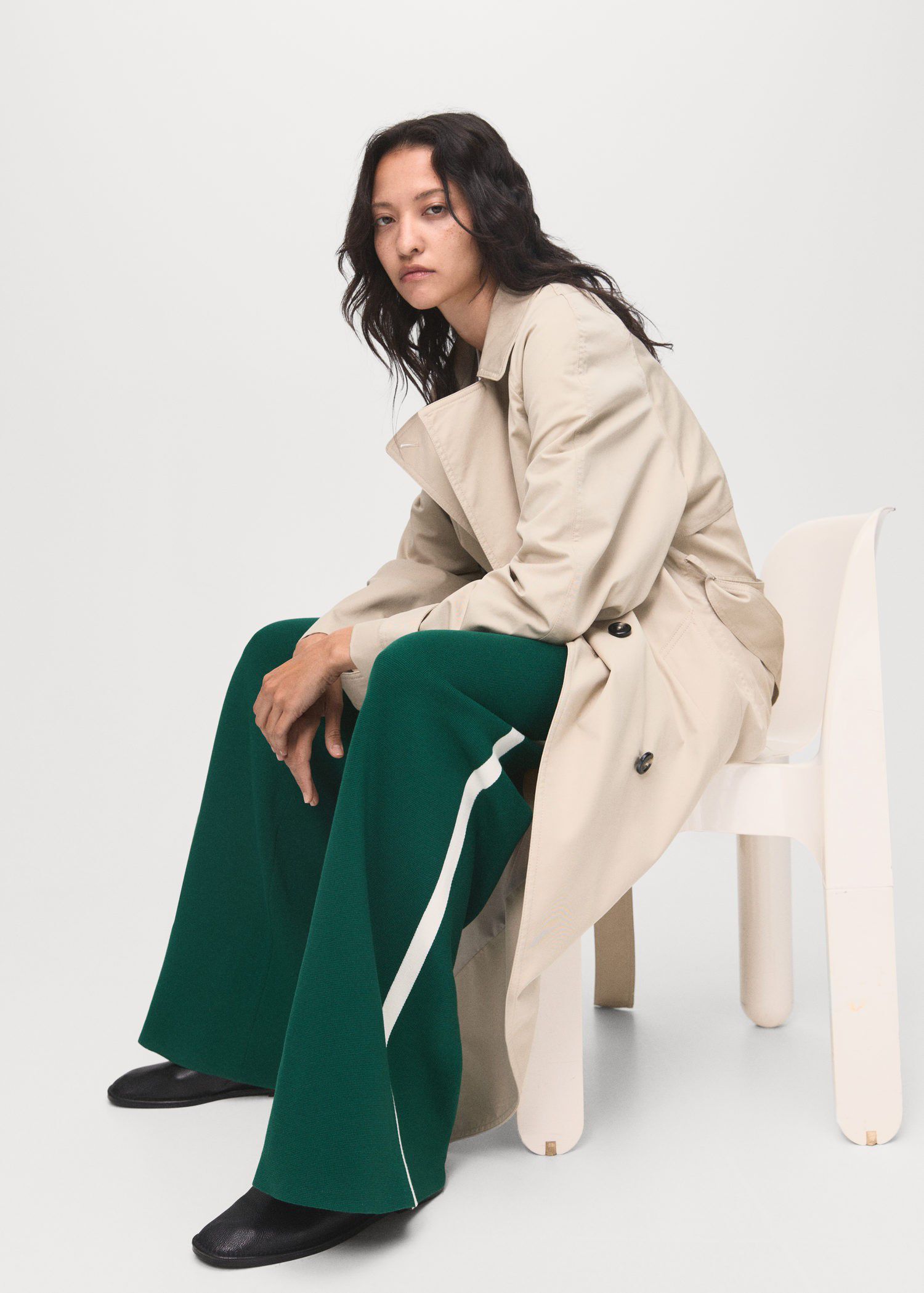 Fine-knit straight-fit trousers