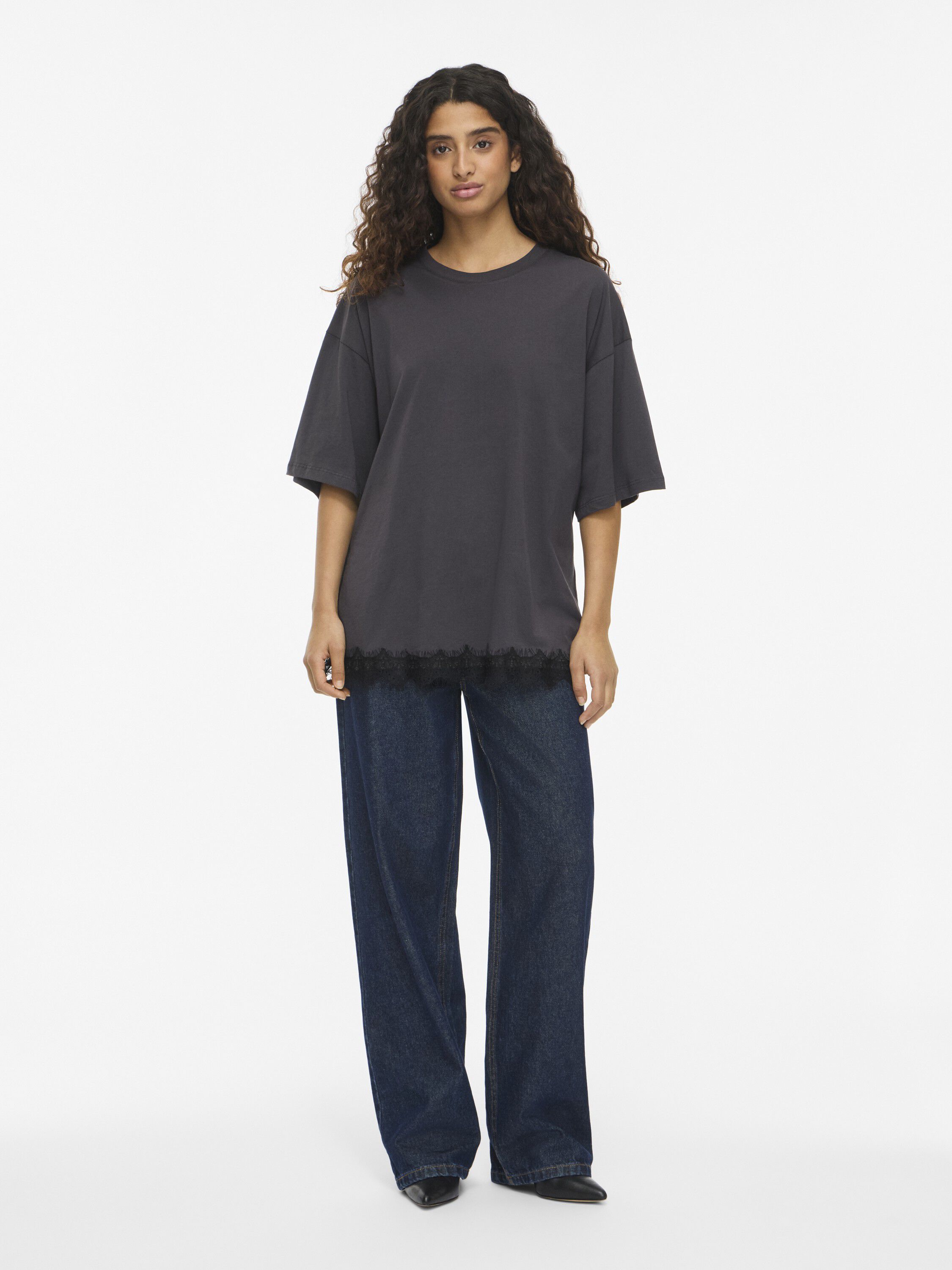 Nmeasy 2/4 Slit Lace T-Shirt Jrs