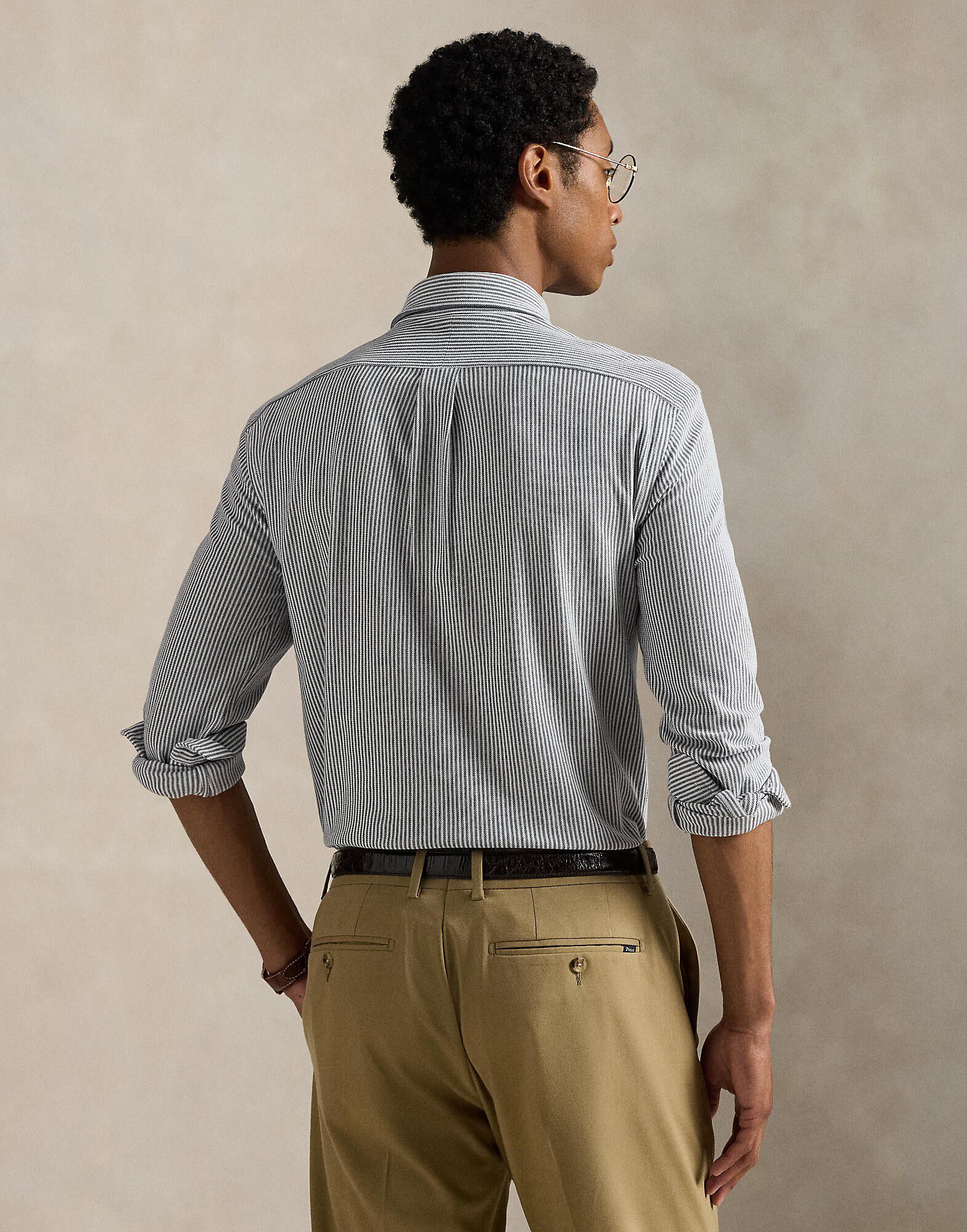 Striped Knit Oxford Shirt