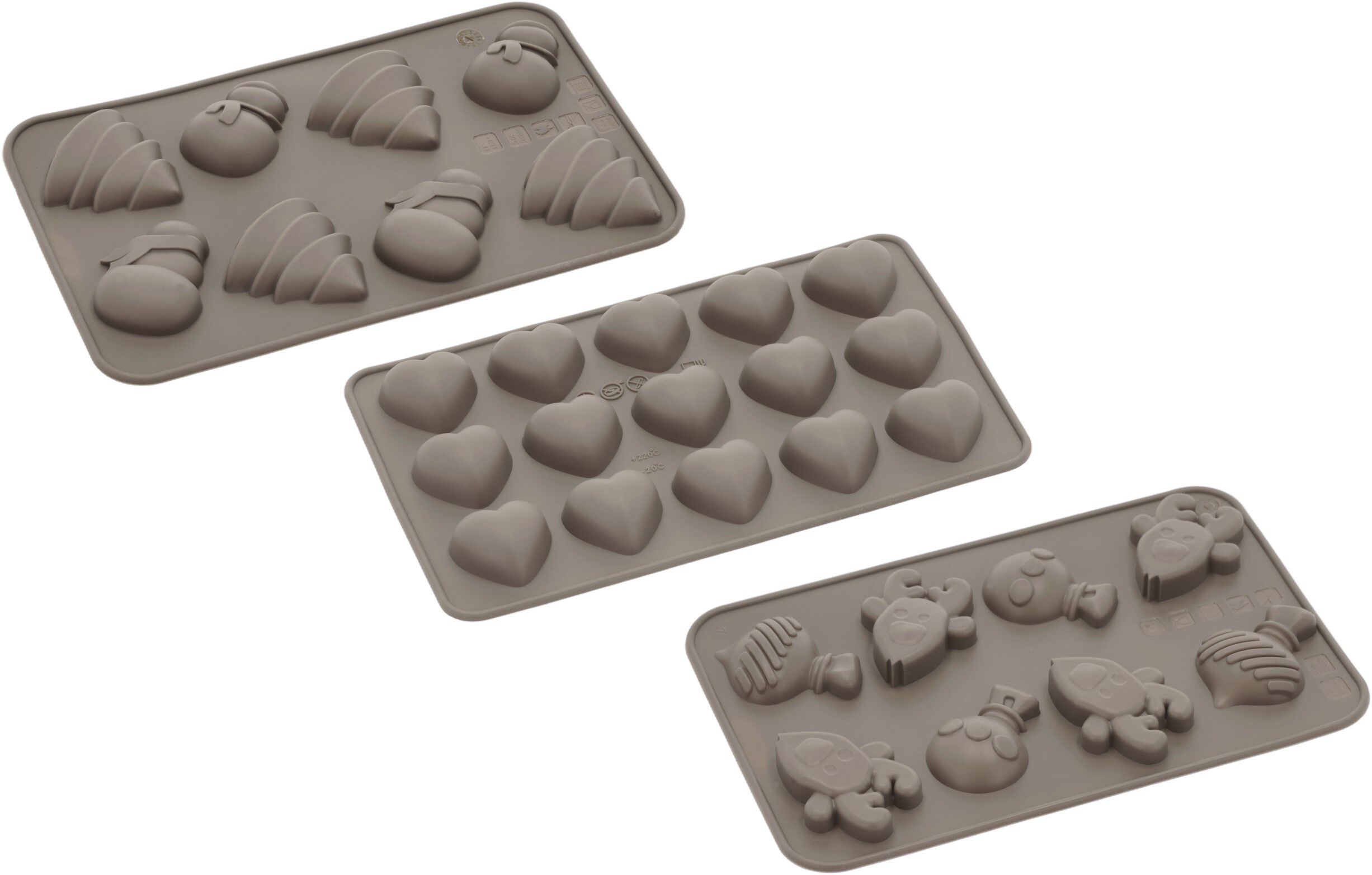 Chokladform 3 delar Latte Silikon
