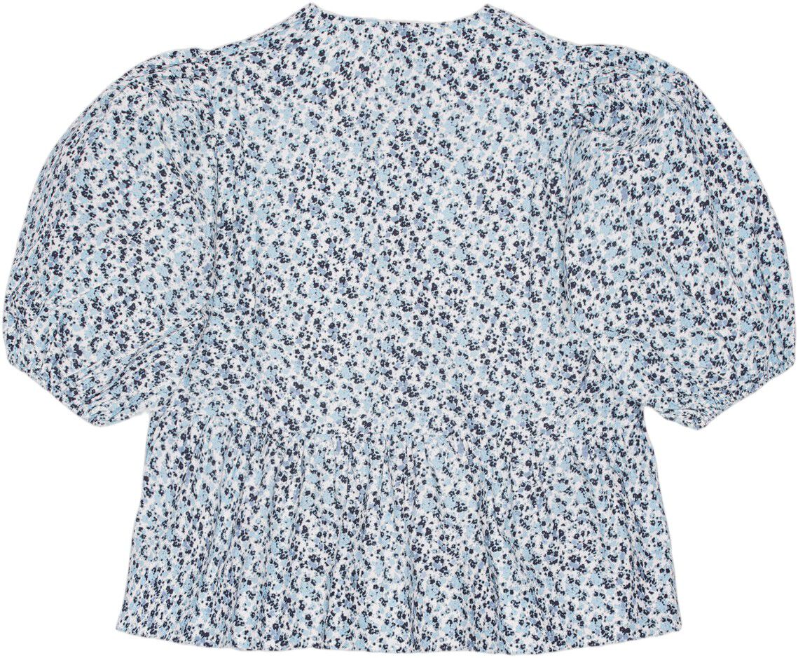 Printed Cotton Poplin Peplum Blouse