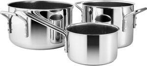 Stainless Steel Grydesæt 3 stk. 1,1 l 2,2 l 3,6 l keramisk S