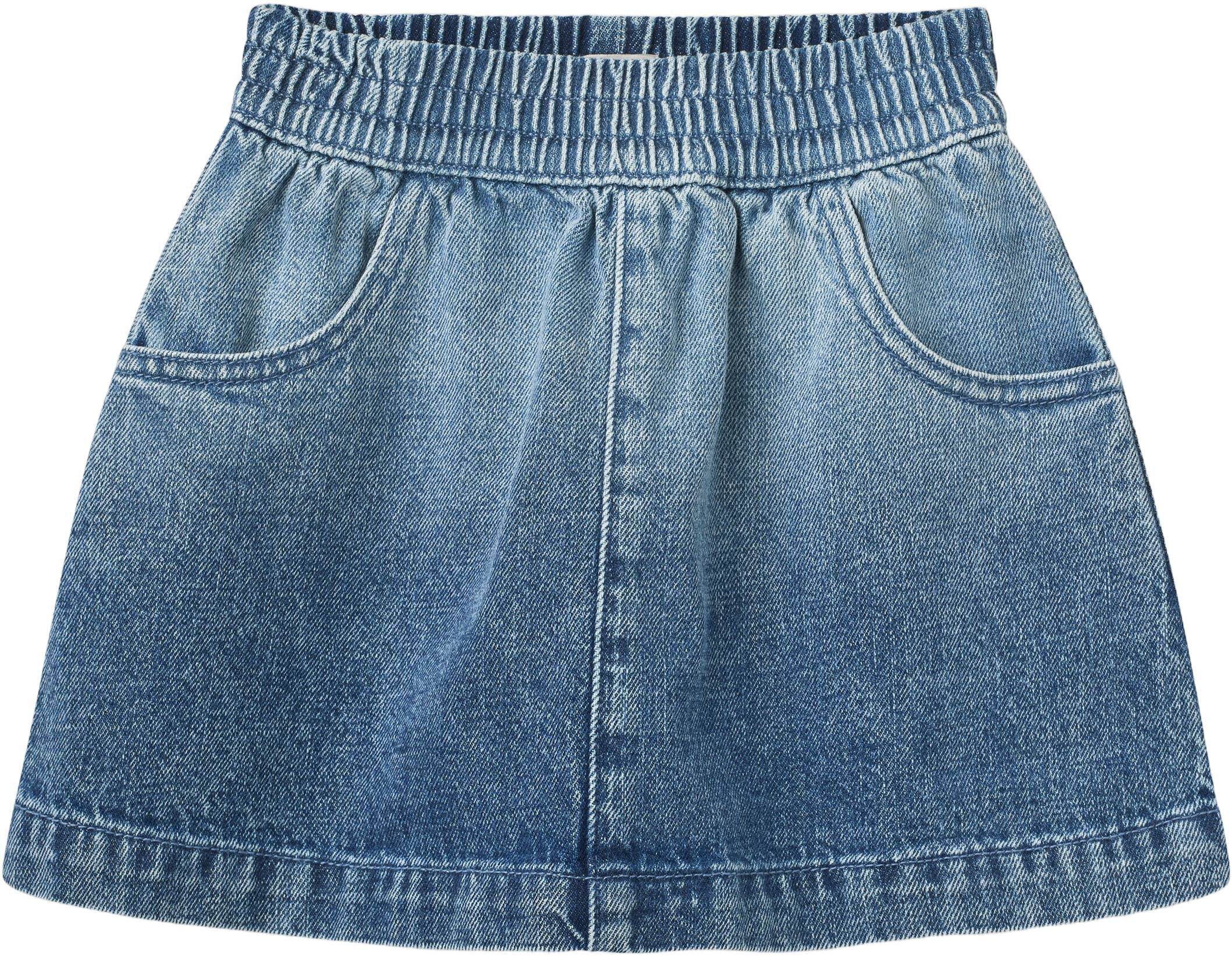 Denim Skirt w. Block Spray