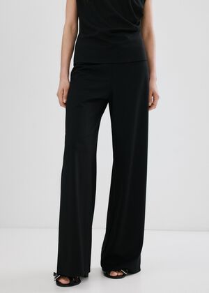 Straight-fit trousers with elastic
