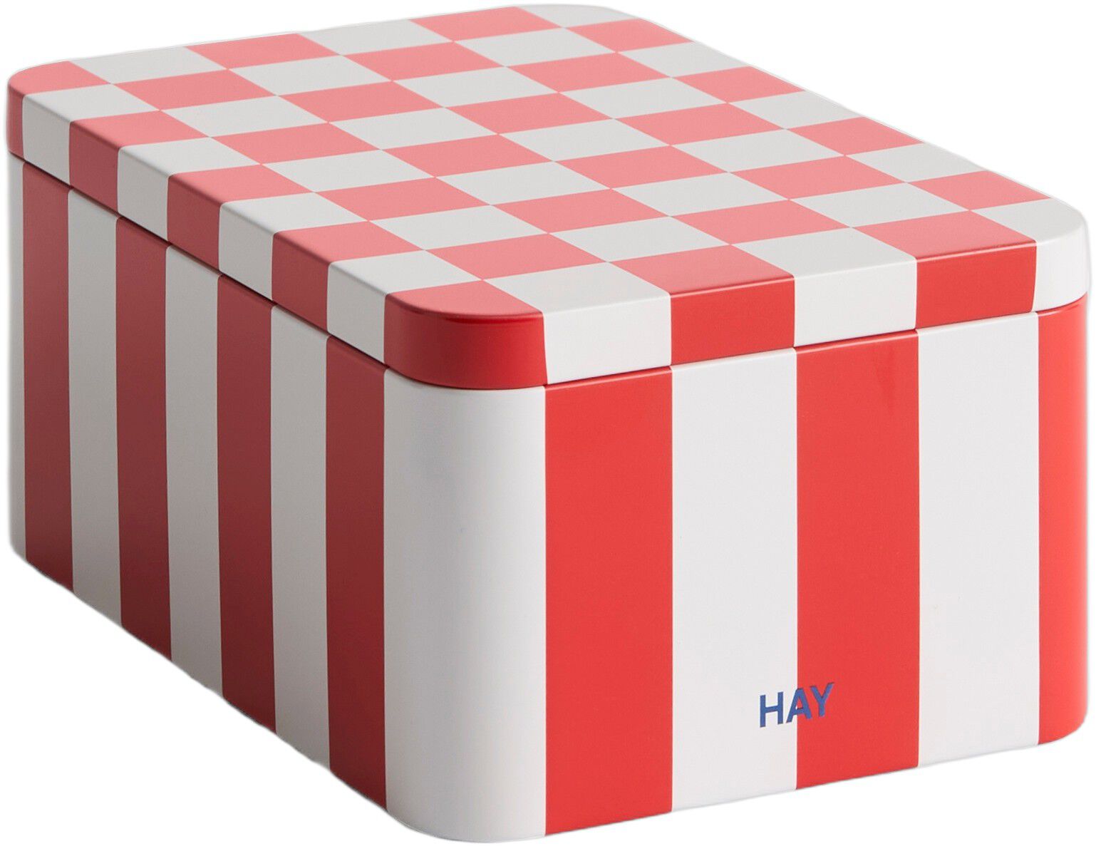 Tin Container-Small-Red and off-white