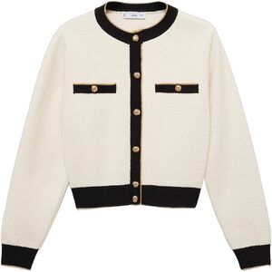 Knitted cardigan with jewel button