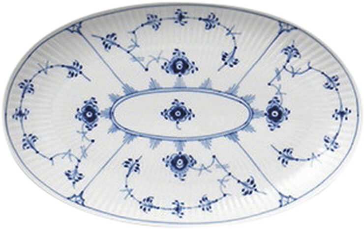 Blue Fluted Plain 23 cm oval tallrik