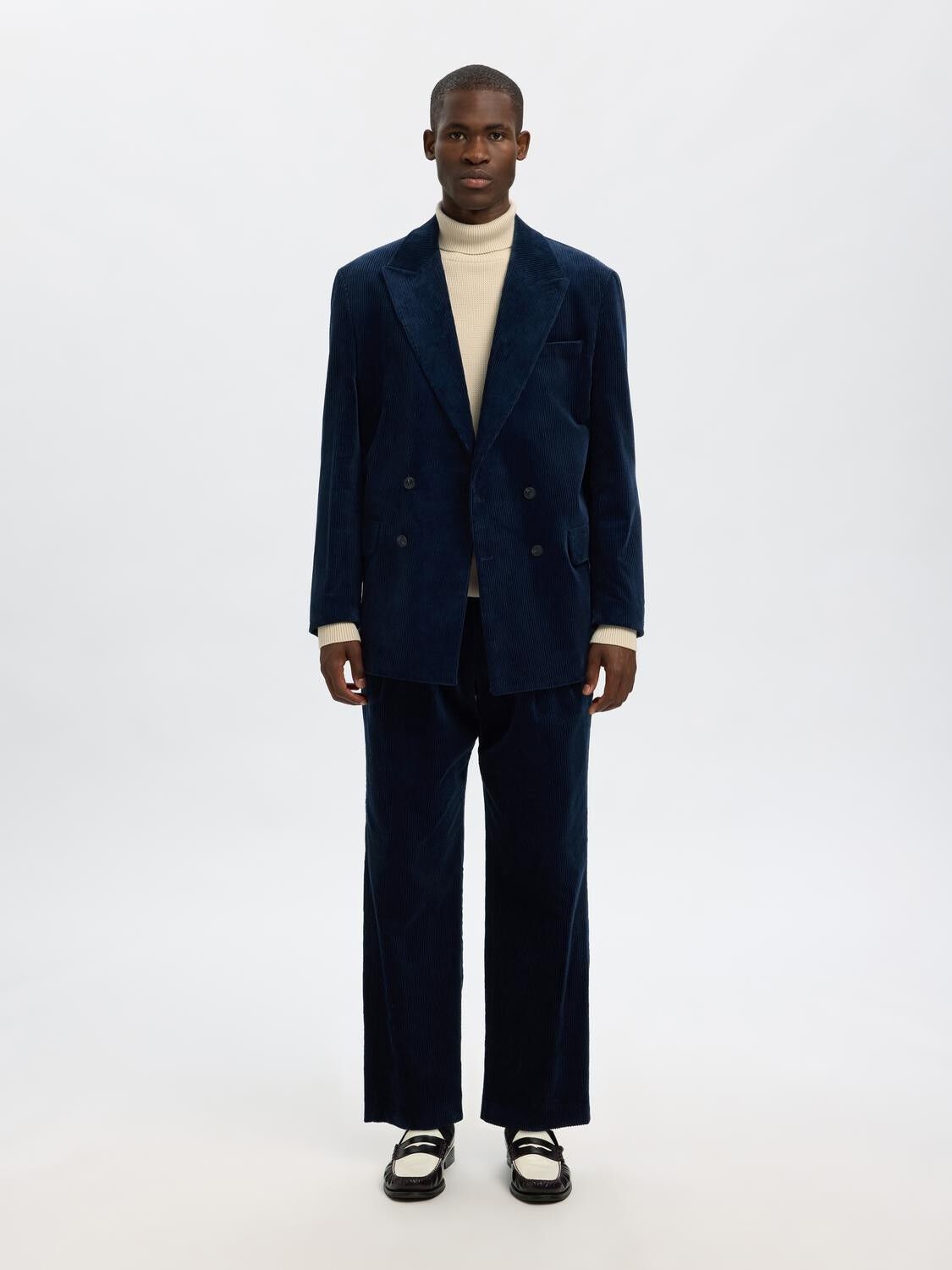 SLHDANE LS KNIT STRUCTURE ROLL NECK