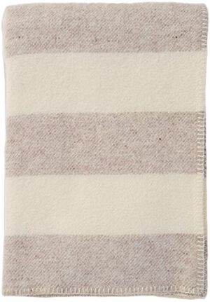Uldplaid Unni stripe beige/white