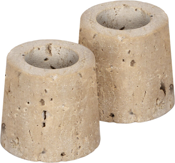 Travertine Candleholder taper, S, Desert beige, 2-pack, 3,5x