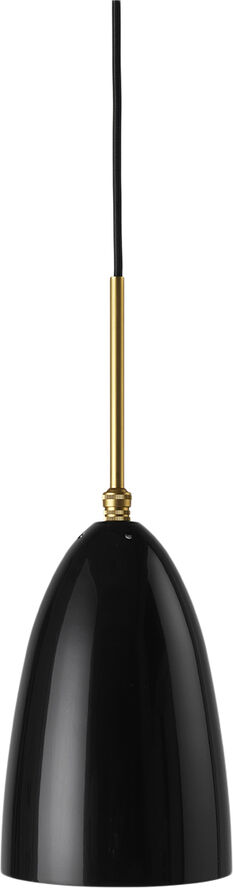 Grshoppa Pendant (Base: Brass, Shade: Black Glossy)