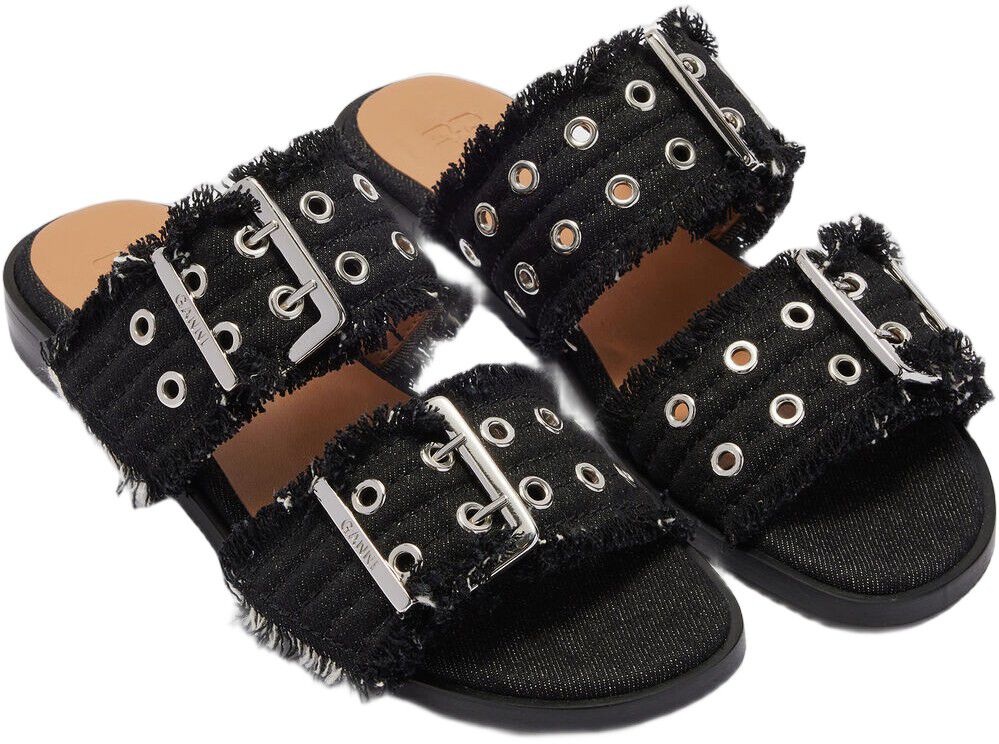 Feminine Buckle Two Strap Sandal De