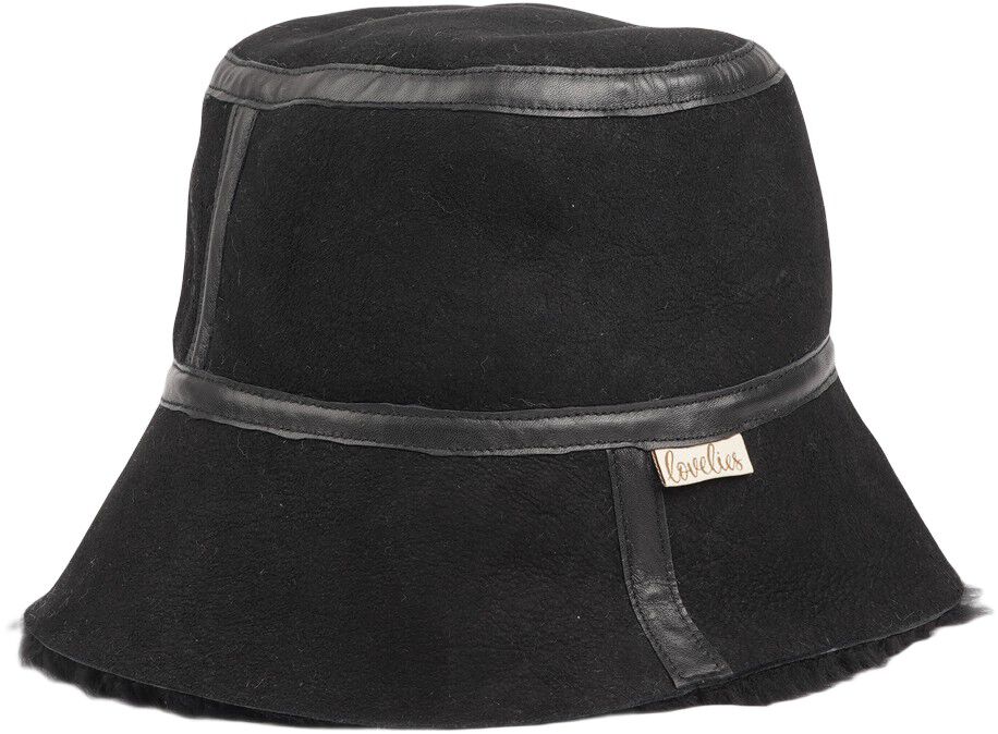NANGA - DOUBLE FACE SHEARLING HAT WITH LEATHER DETAILS
