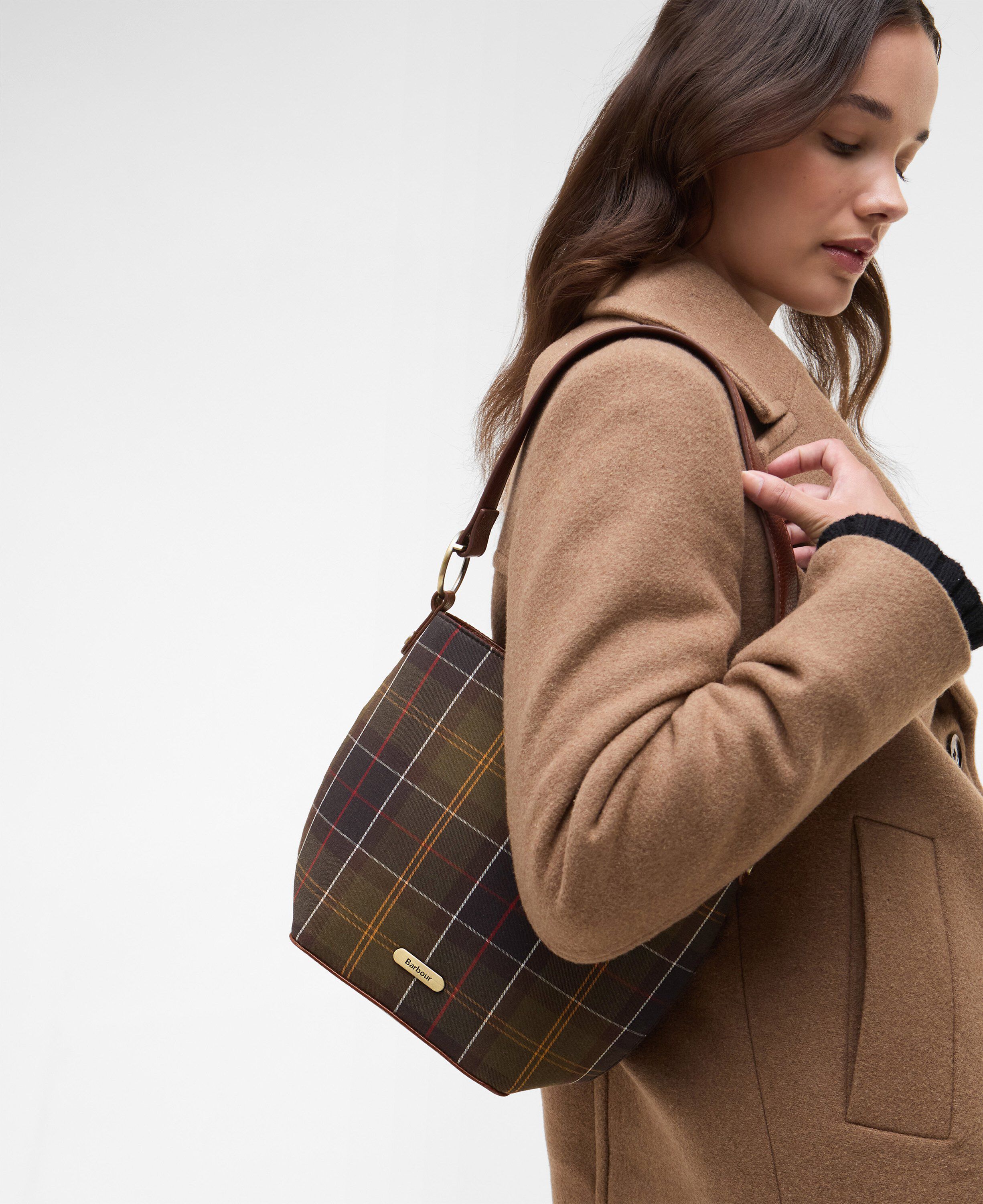 Barbour Cedar Tartan Bucket Bag