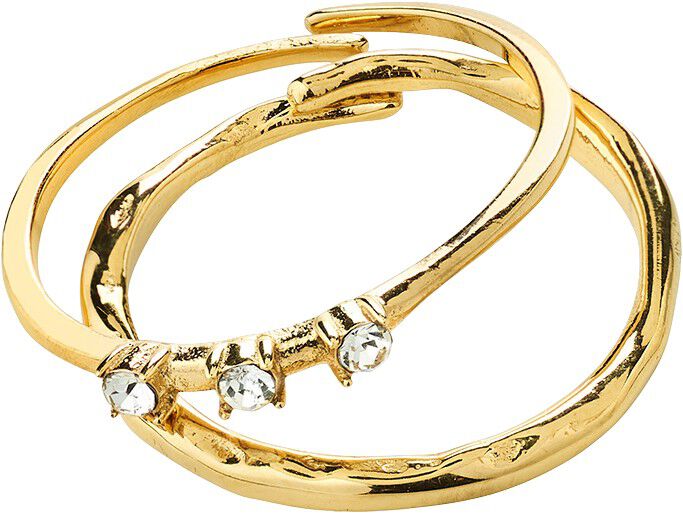 IVARIN rings, 2-in-1 set, gold-plated