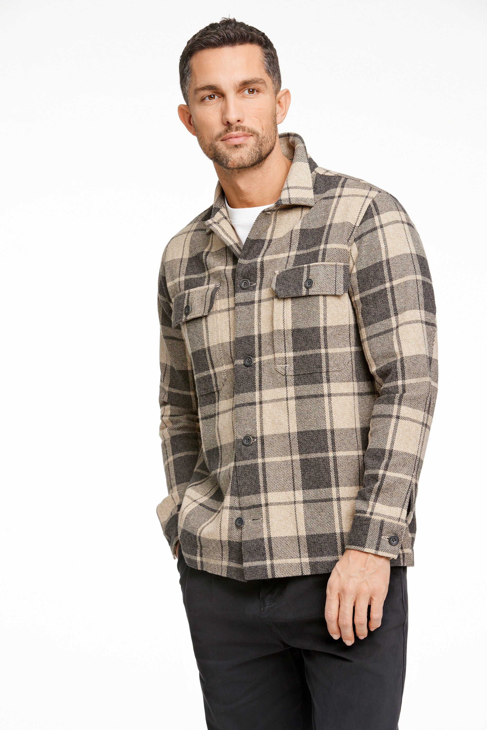 Checked overshirt L/S
