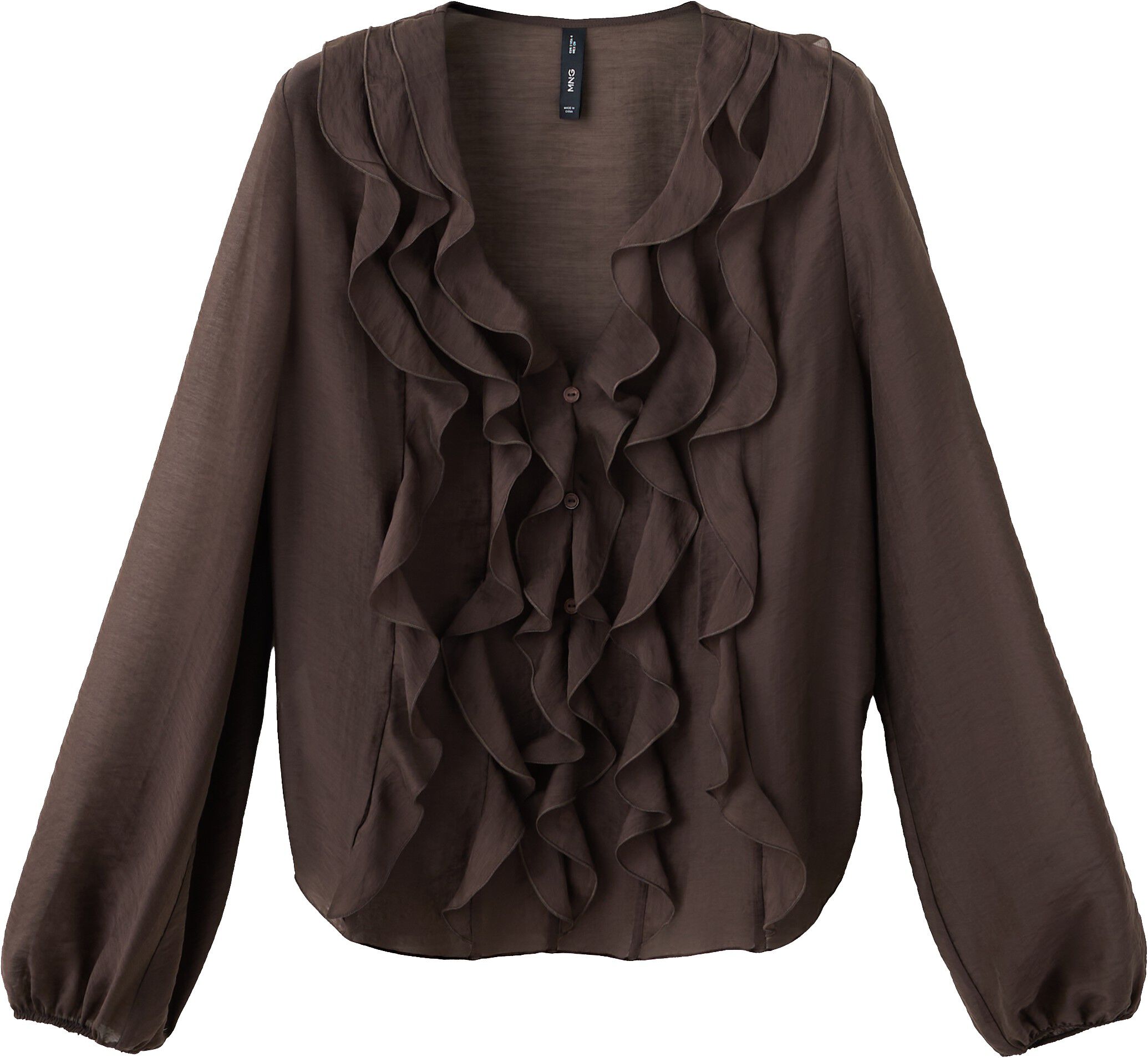Ruffled lyocell blouse