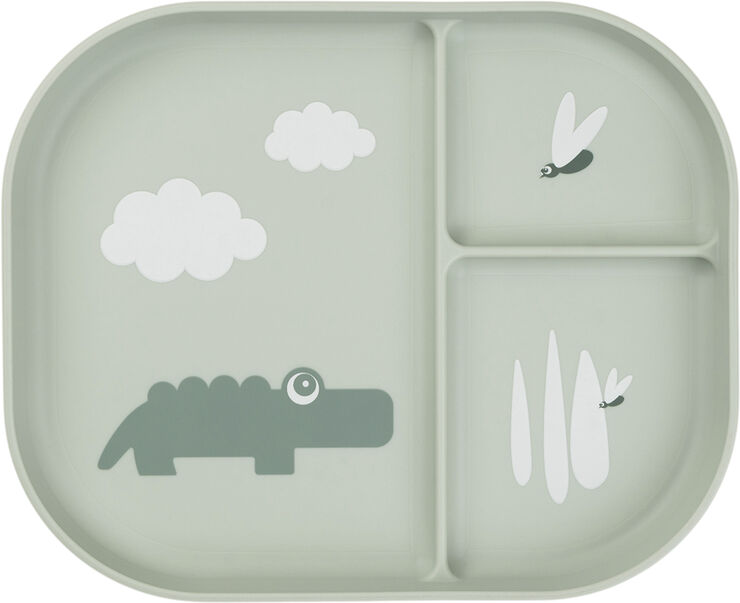 Foodie inddelt tallerken Croco Grøn