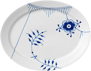 Blue Fluted Mega fat oval 34,5 cm dekor nr. 2