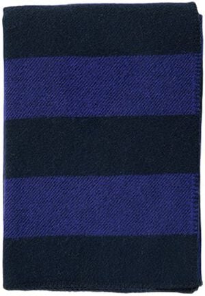 Uldplaid Unni stripe Clematis blue/