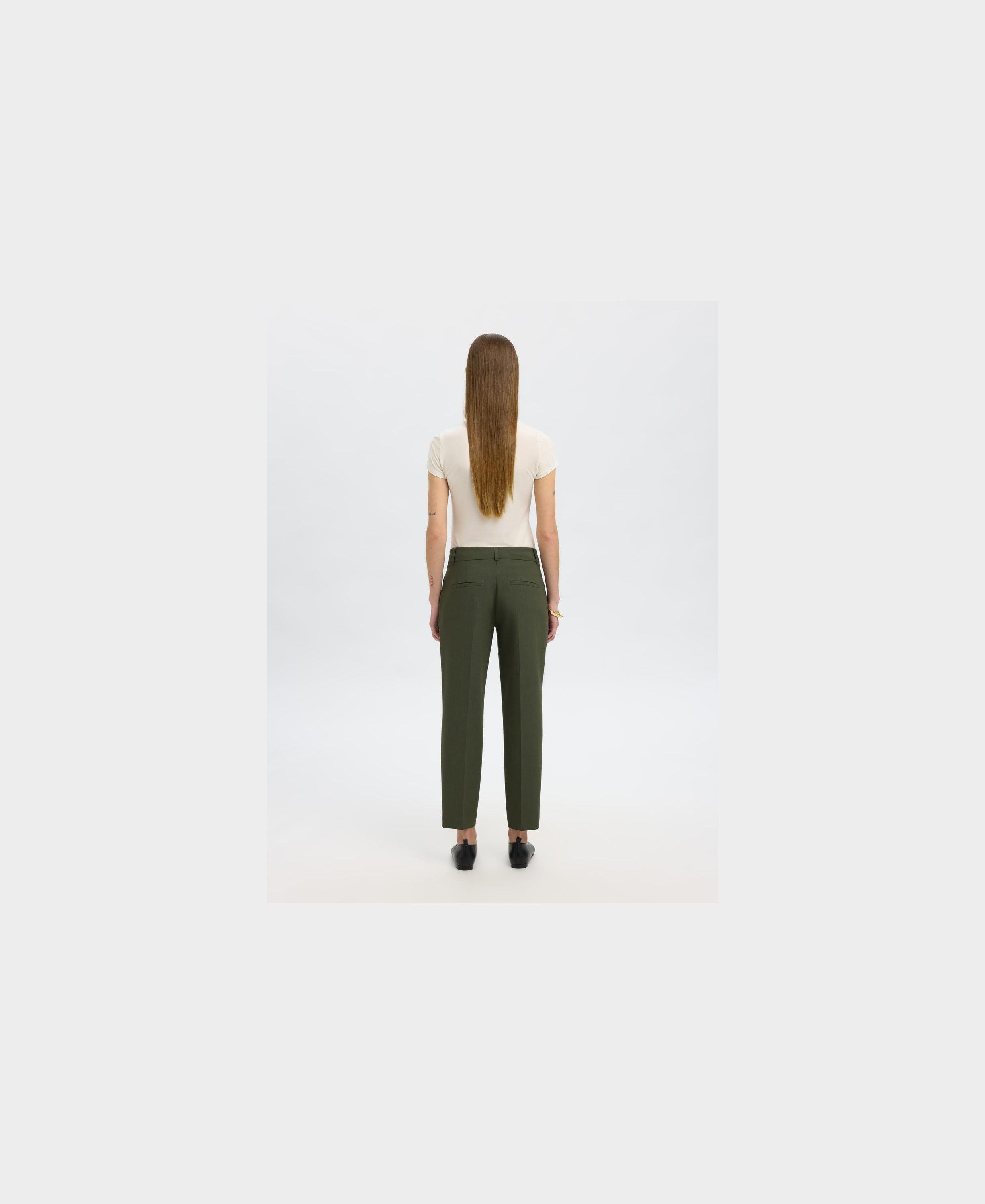 Slfrita-Ria Mw Cropped Pant Mel Noos