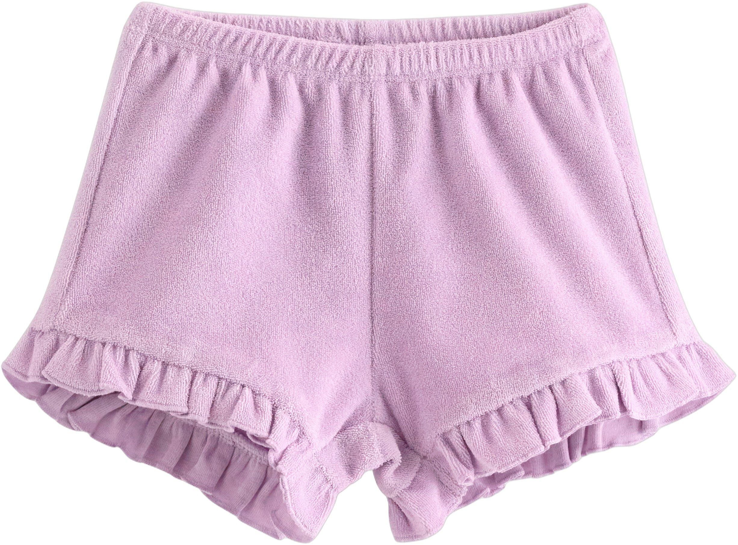Myke frott&eacute;shorts med volangkant og